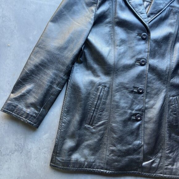 Wilsons Soft Plush Leather PELLE Studio Mid Long Jacket Coat Lined Womens Size L - Picture 8 of 14